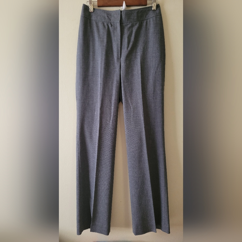 VTG Womens Gray Linen Blend Trousers 8 Tall Business Casual Office 32" Inseam